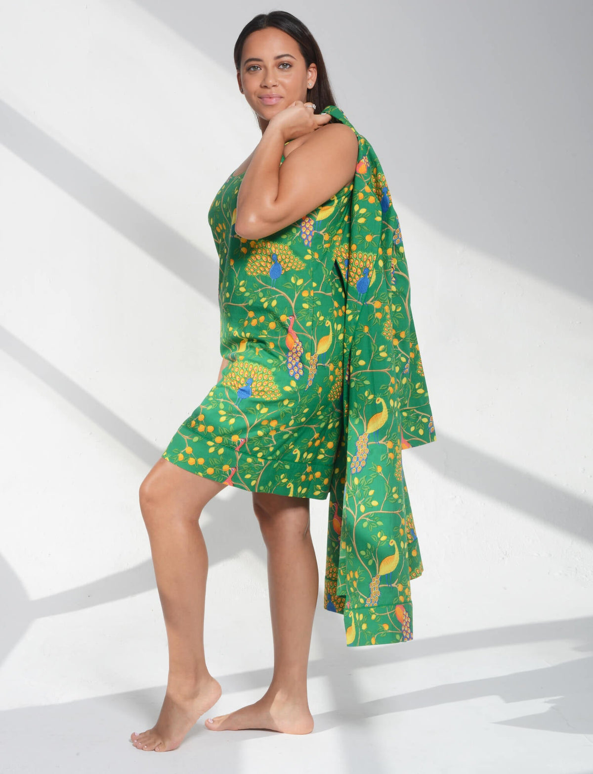 Fearless Peacock | Cami & Robe Gift set - Green