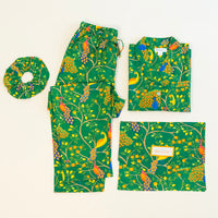 Fearless Peacock | Long Sleeve Pajama Gift set - Green