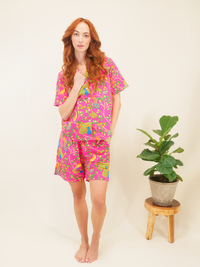 Fearless Peacock | Short Sleep Gift set - Pink