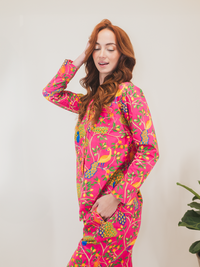Fearless Peacock | Long Sleeve Pajama Gift set - Pink