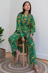 Fearless Peacock | Long Sleeve Pajama Gift set - Green