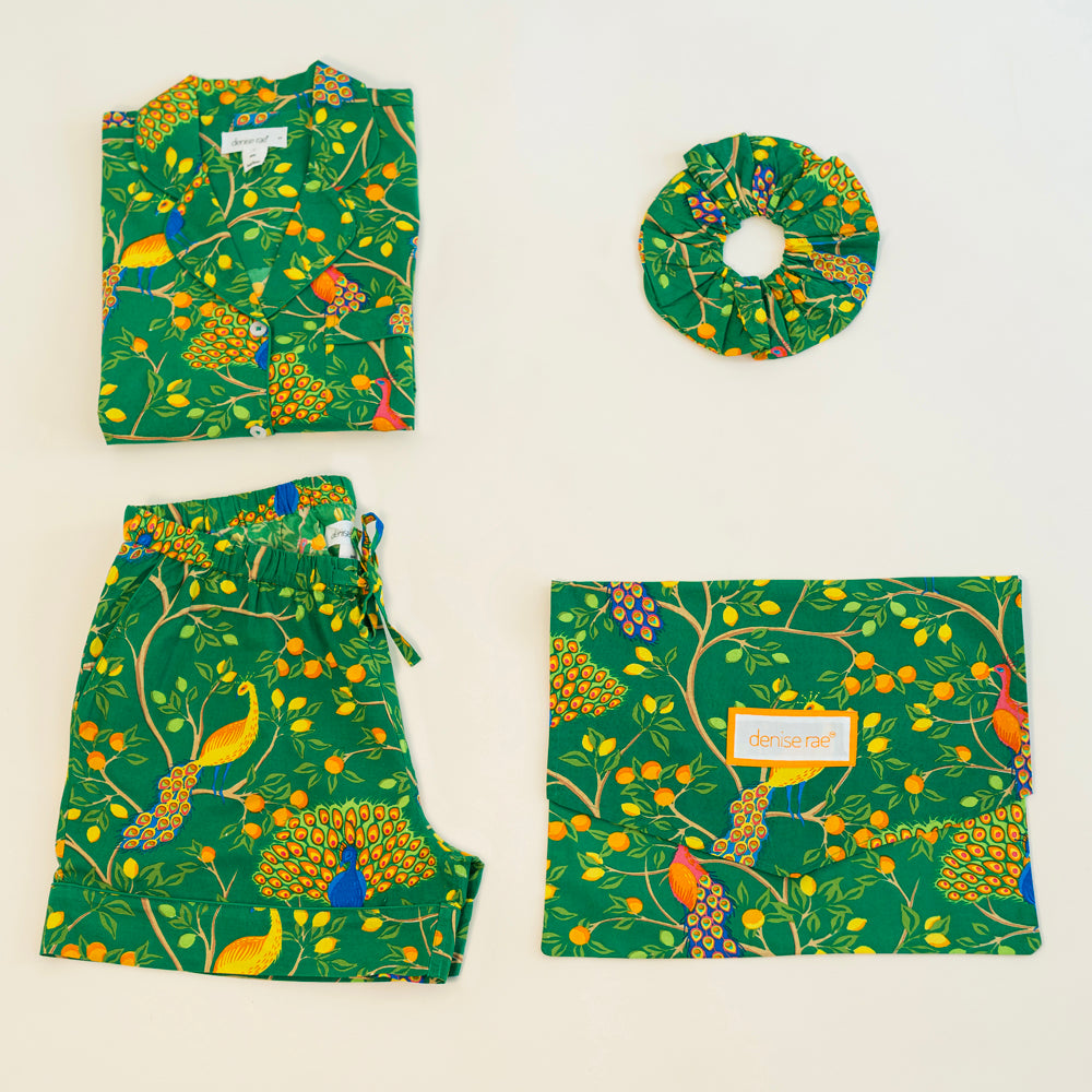 Fearless Peacock | Short Sleep Gift set - Green