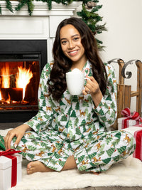 Deer Jamas | Long Sleeve Pajama set - White