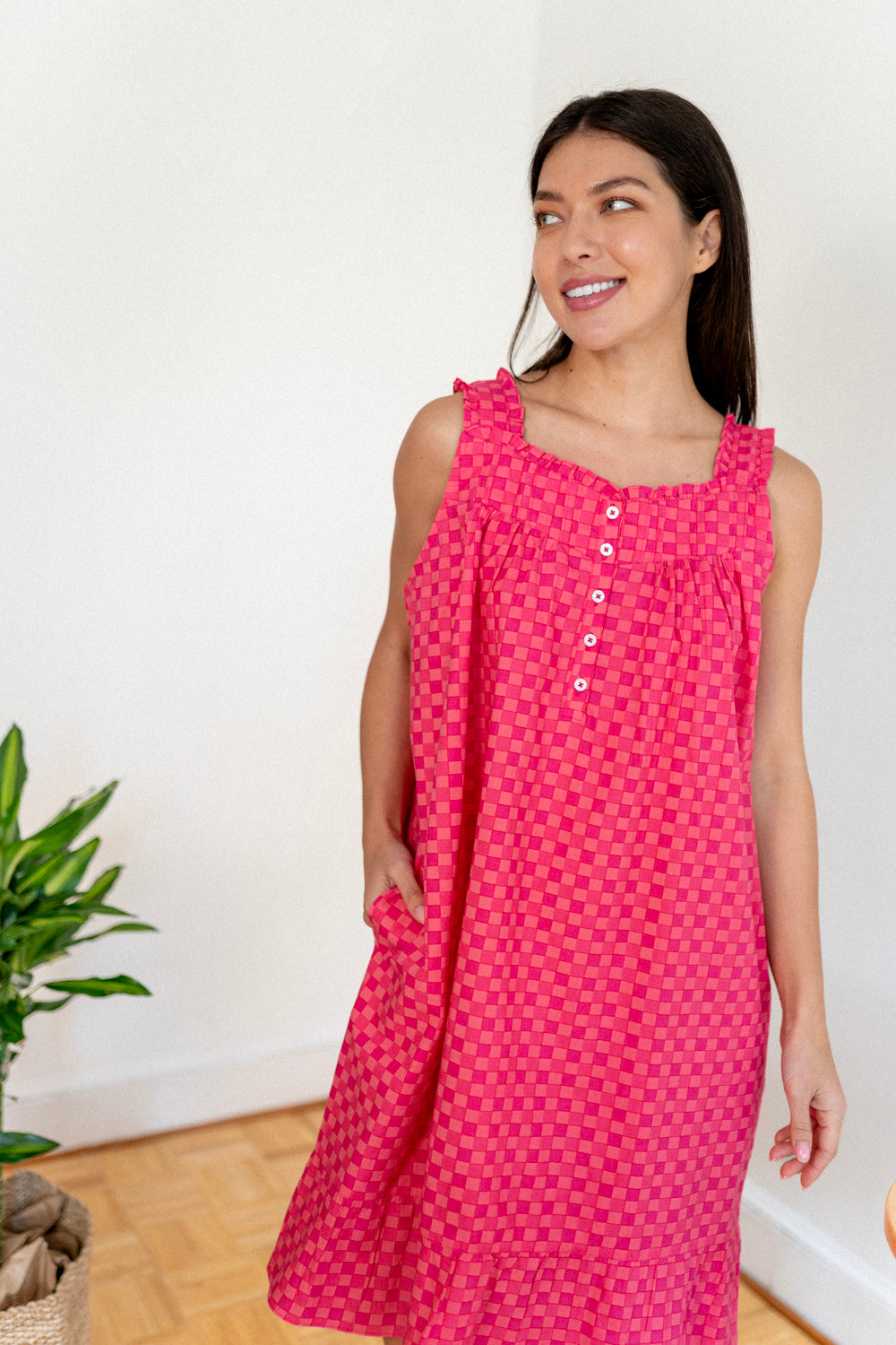 Chic Cotton Lounge Dress – Bedtime Style