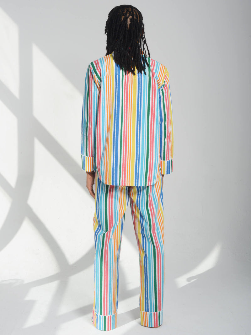 Teen Girls Long Sleeve Rainbow Paint Splatter Pajamas